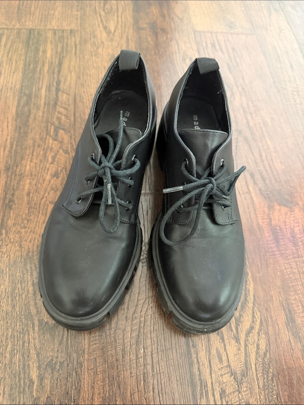 Madden Girl Black Lace-Up Derby Oxfords